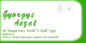 gyorgyi aczel business card